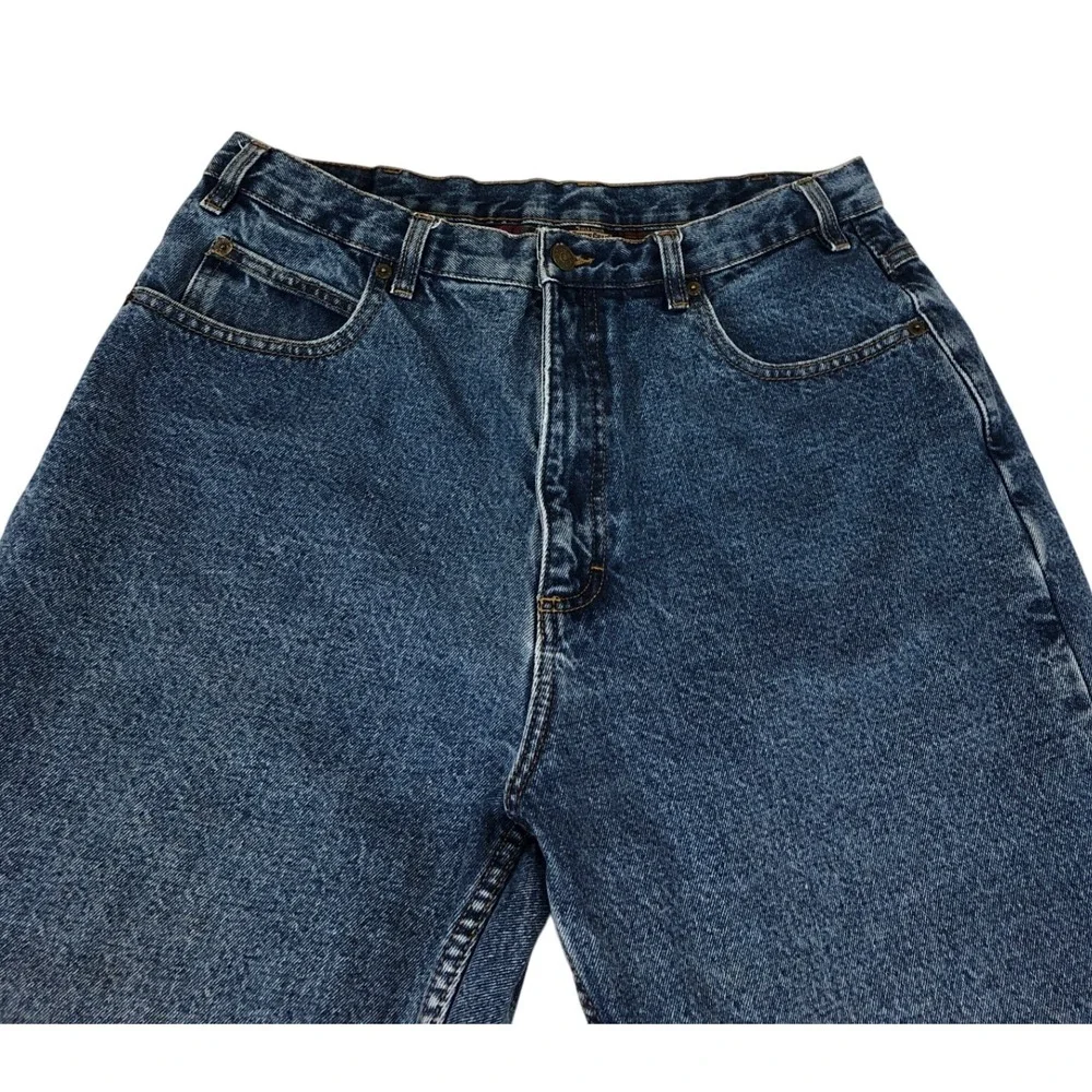 Guide Gear Womens Flannel Lined Denim Jeans 16 Blue Medium Wash Plaid Lining